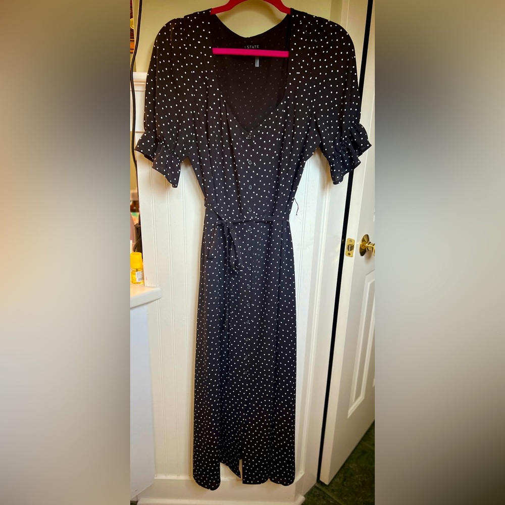 Black polka dot dress | Size 12